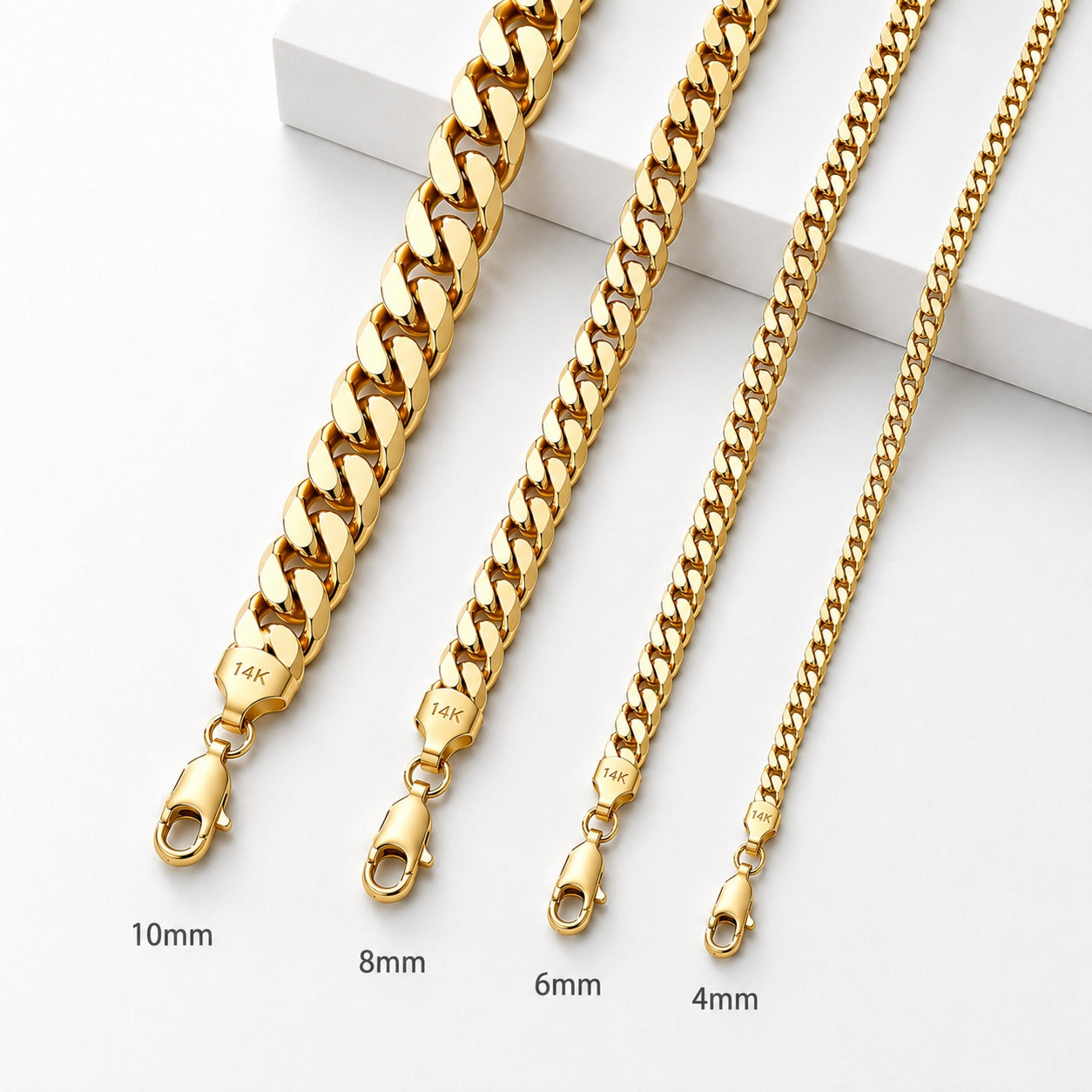 14K Gold Solid Handcrafted Cuban Link Necklace