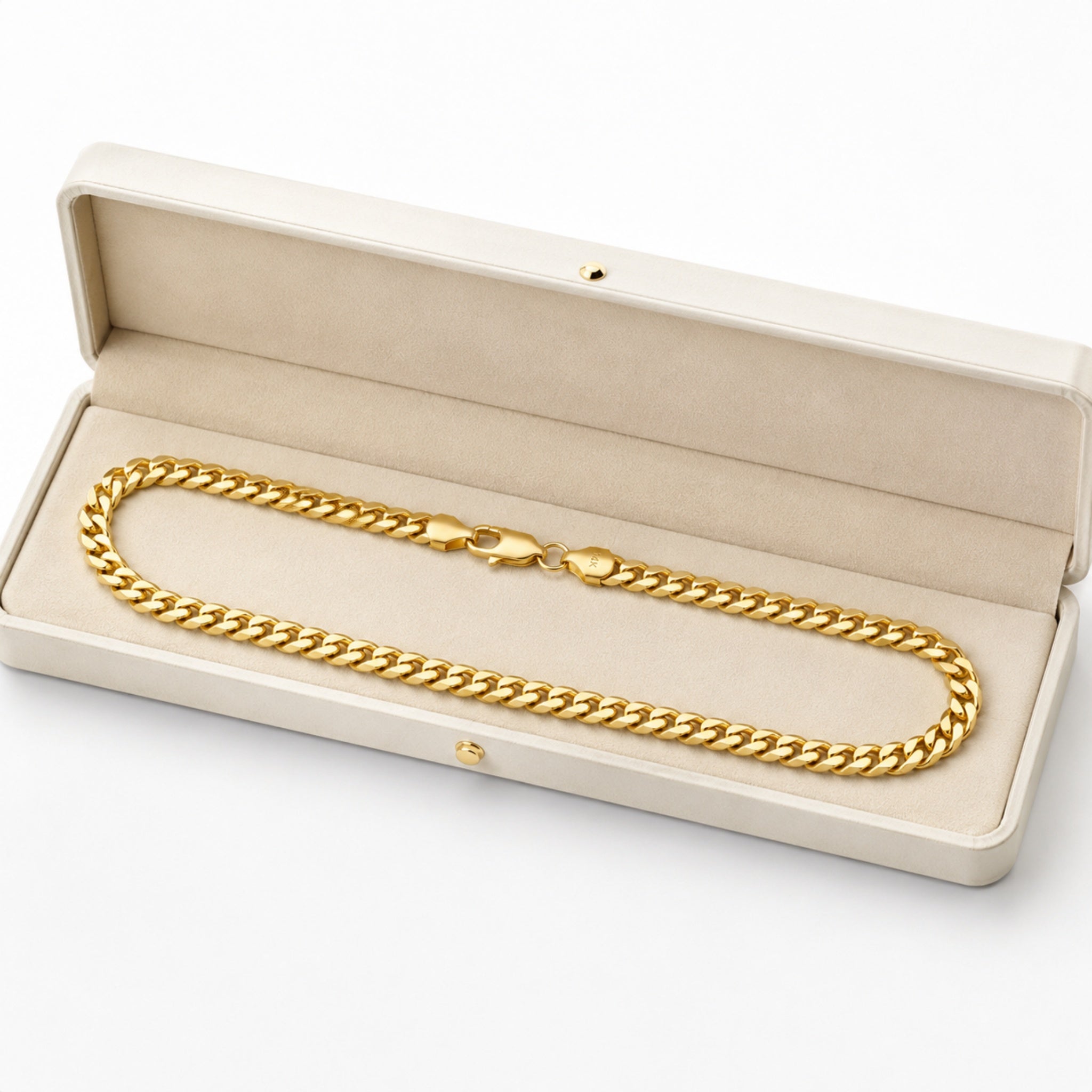 14K Gold Solid Handcrafted Cuban Link Necklace