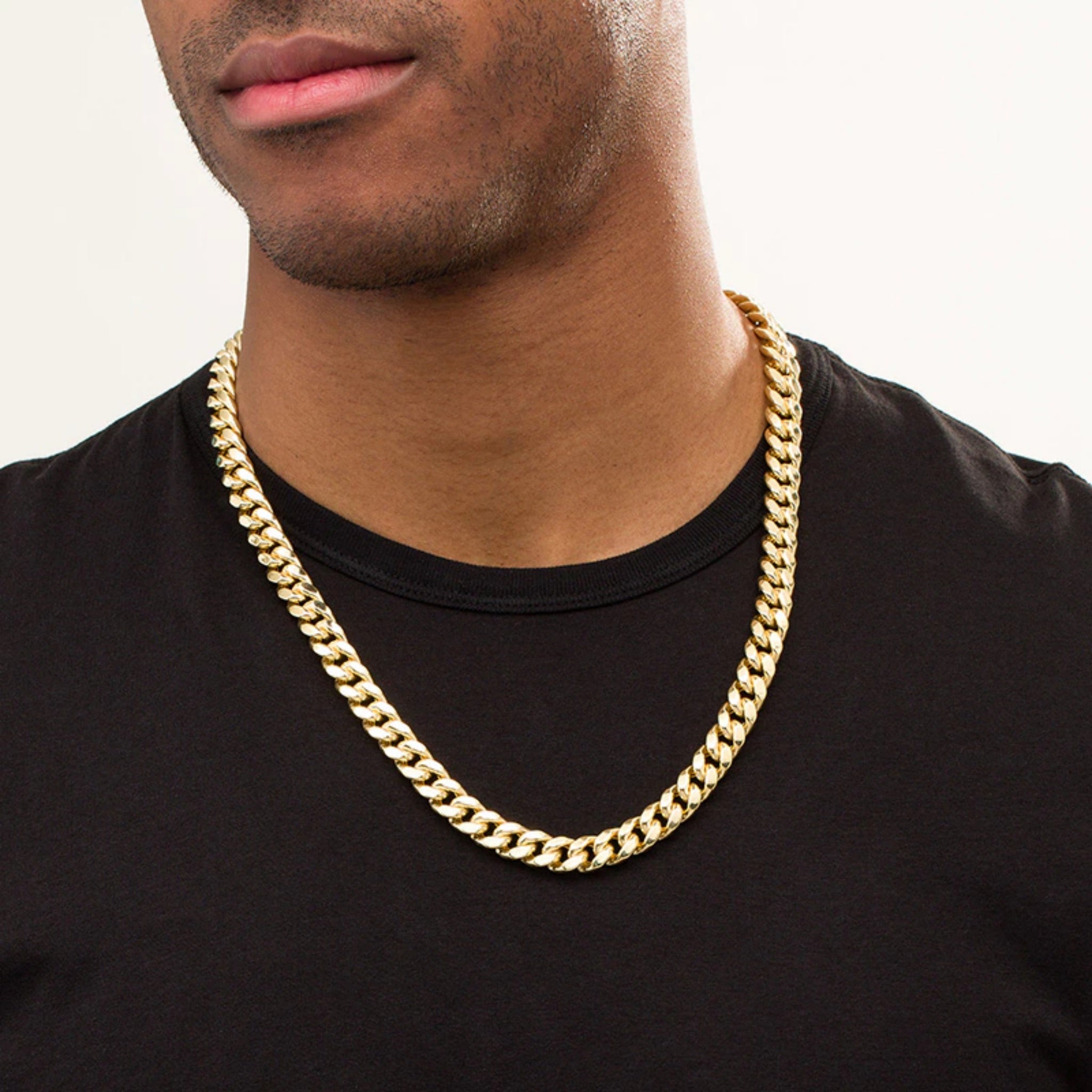14K Gold Solid Handcrafted Cuban Link Necklace