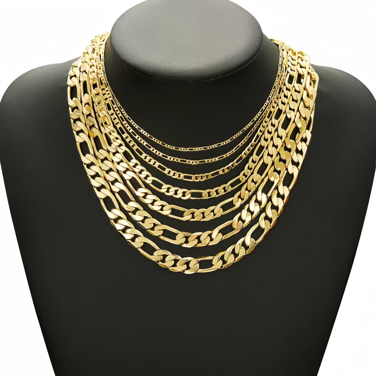 14K Gold Hand-Finished Figaro Chain