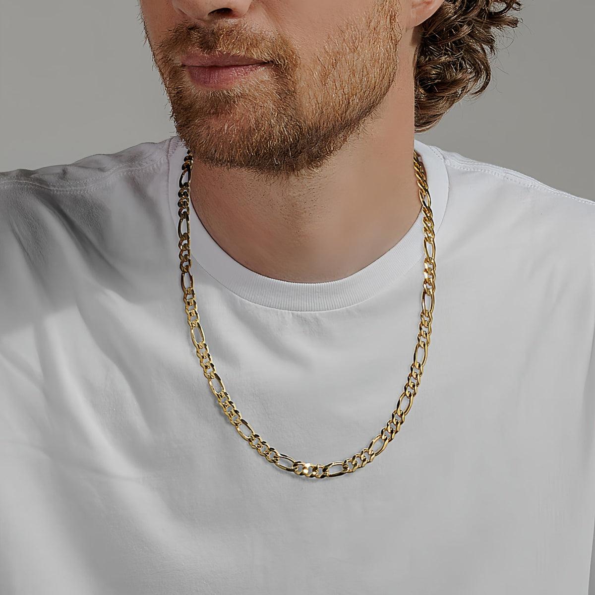 14K Gold Hand-Finished Figaro Chain