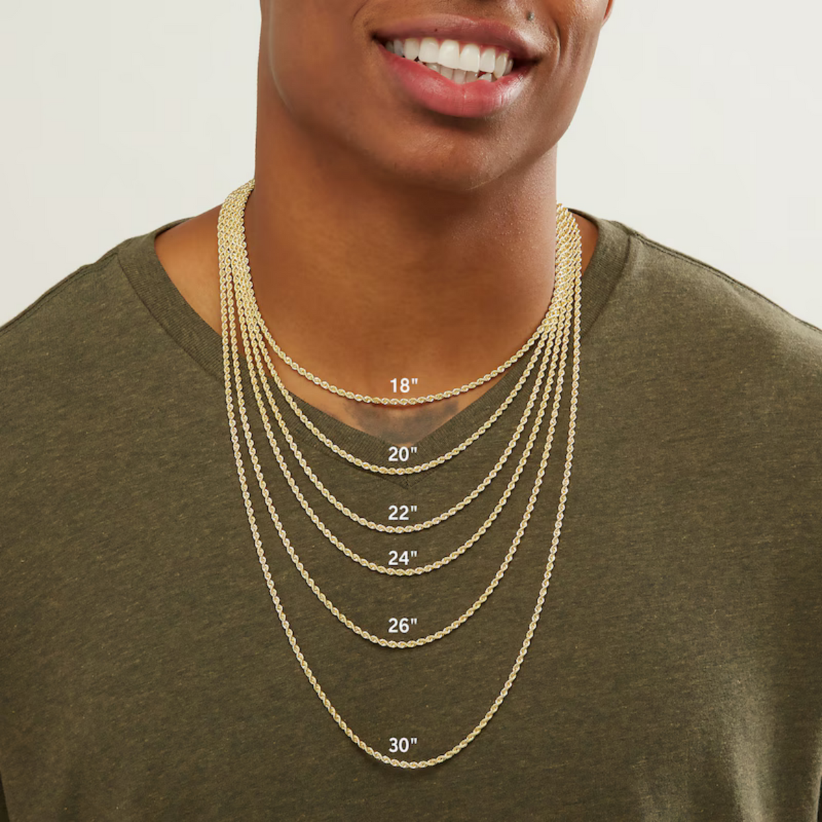 14K Gold Hand-Finished Figaro Chain
