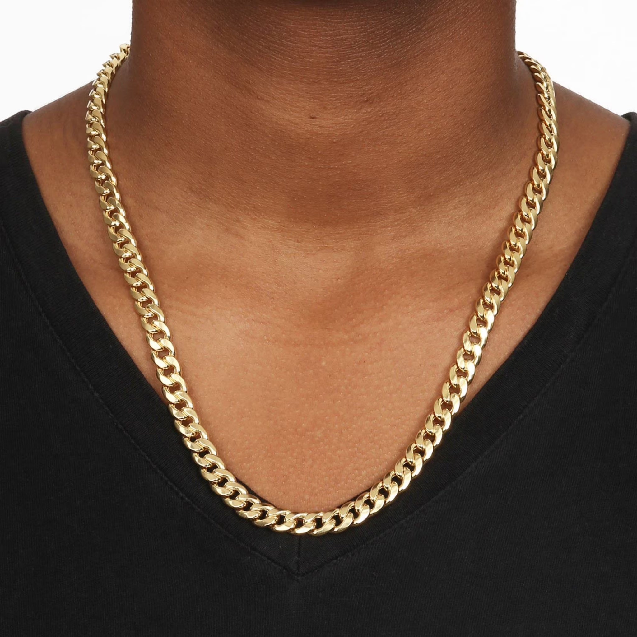 14K Gold Solid Handcrafted Cuban Link Necklace